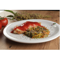 Frango à parmegiana zero lactose e talharim low carb com azeite e chia 250 g / 296kcal