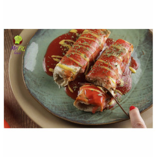 Panqueca Low Carb com frango cremoso ao sugo de tomates e manjericão 250g / 251 Kcal